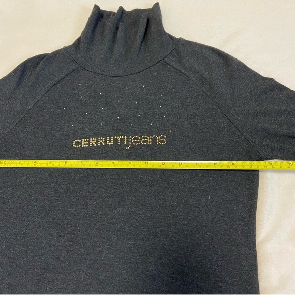 CERRUTI JEANS Dark Heather Gray Turtleneck Longsleeve Shirt - Size: S - Picture 9 of 10